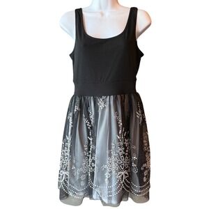 Ruby Rox Sleeveless Fit And Flare Mini Dress Black Tulle Size Small